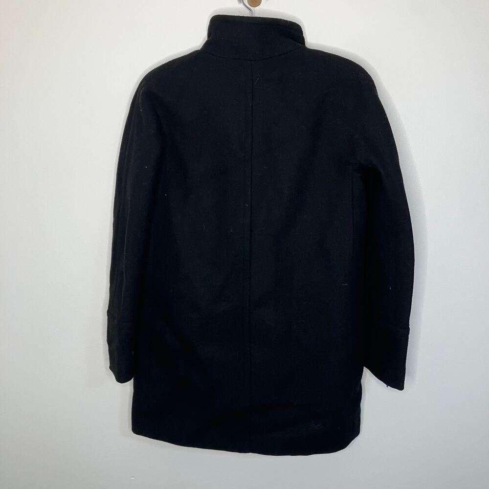 NWT J. CREW City Coat Black Wool Blend 2 - Picture 3 of 6